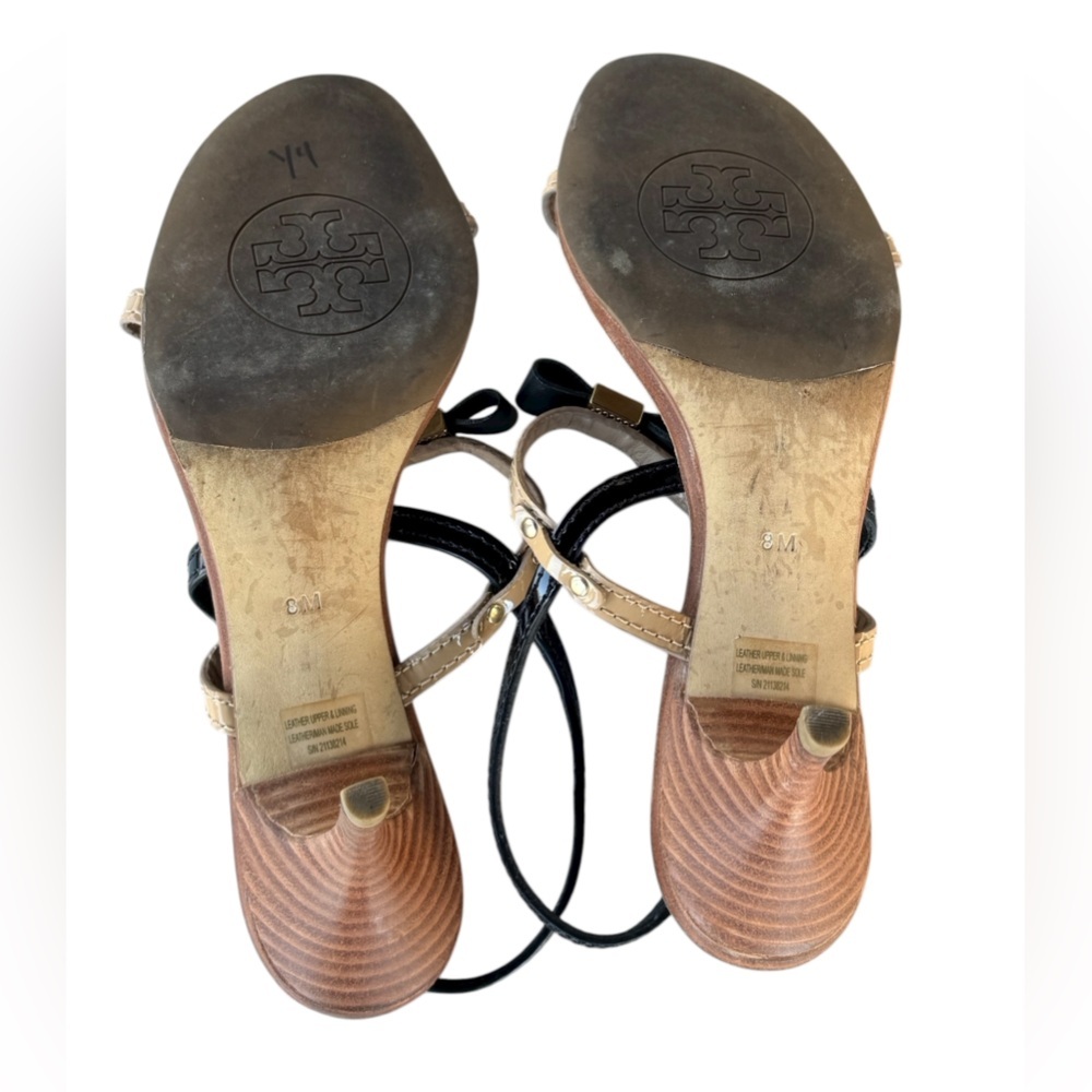 TORY BURCH KAILEY Tan Black Patent
Leather Heels - Picture 11 of 12
